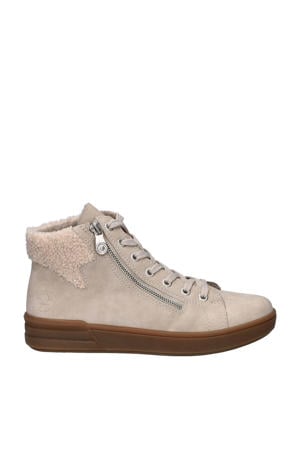 gevoerde veterboots beige