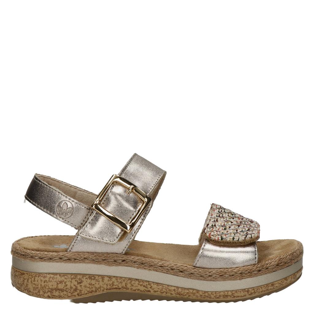 Bronzen dames Rieker sandalen met gesp