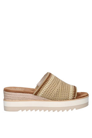 Diana Mule denim muiltjes beige multi