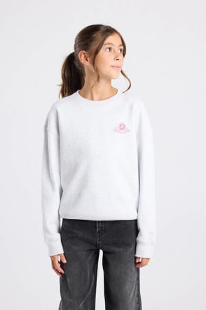 sweater met backprint lichtgrijs