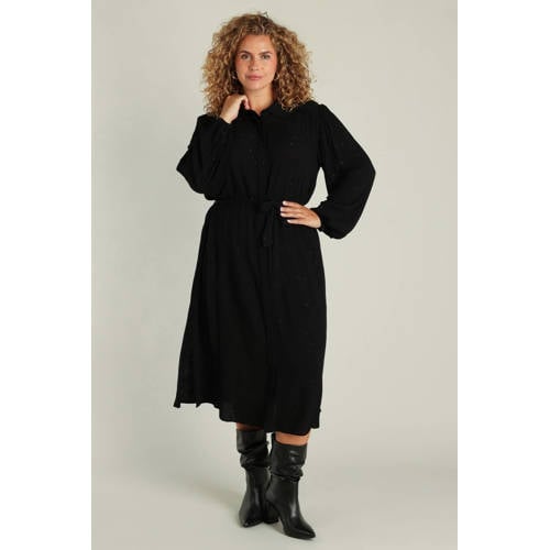 Yest Curve blousejurk met lurex zwart afbeelding