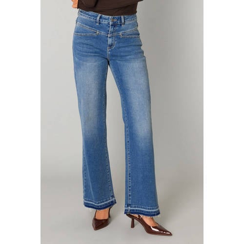 Yest wide leg jeans medium blue denim afbeelding