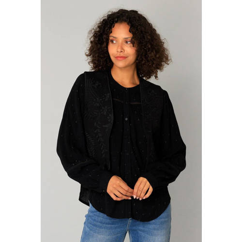Yest gilet zwart broderie afbeelding
