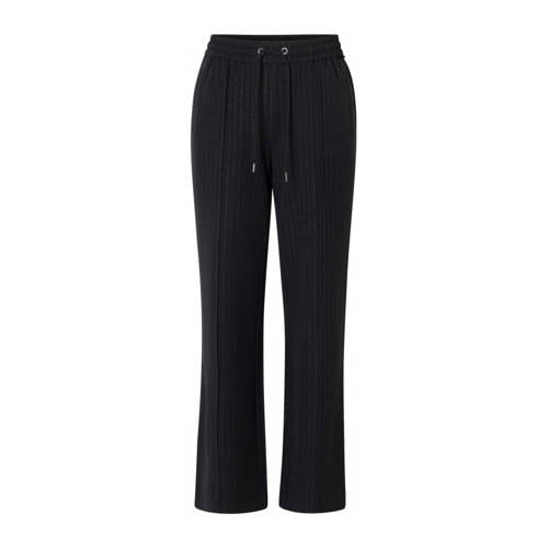 Yest flared regular waist gestreepte flared broek zwart met lurex afbeelding