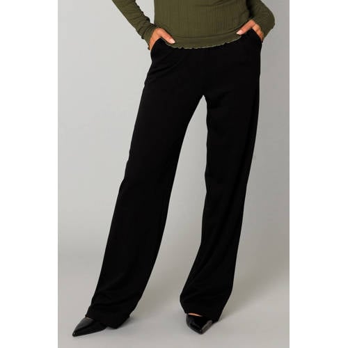 Yest wide leg high waist casual broek zwart afbeelding