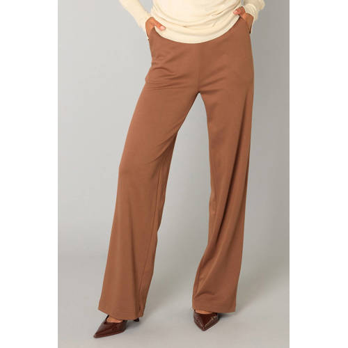 Yest wide leg high waist casual broek bruin afbeelding