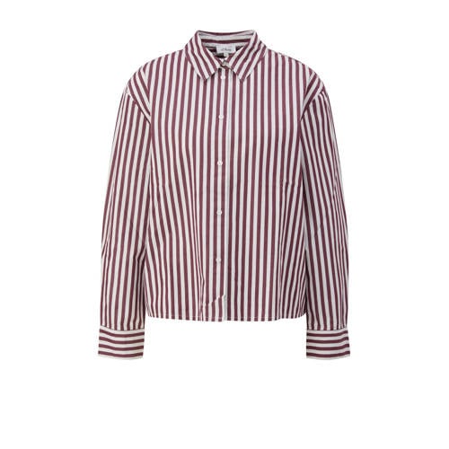 s.Oliver gestreepte blouse donkerrood afbeelding
