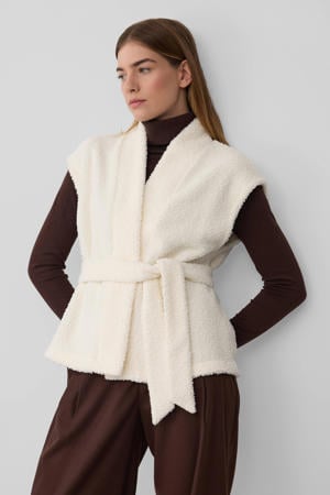 teddy gebreid vest ecru