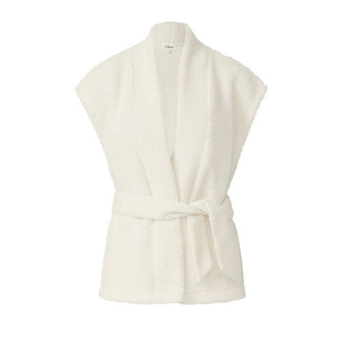 s.Oliver teddy gebreid vest ecru afbeelding