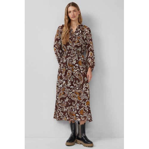 s.Oliver bohemian jurk met paisley print donkerbruin afbeelding