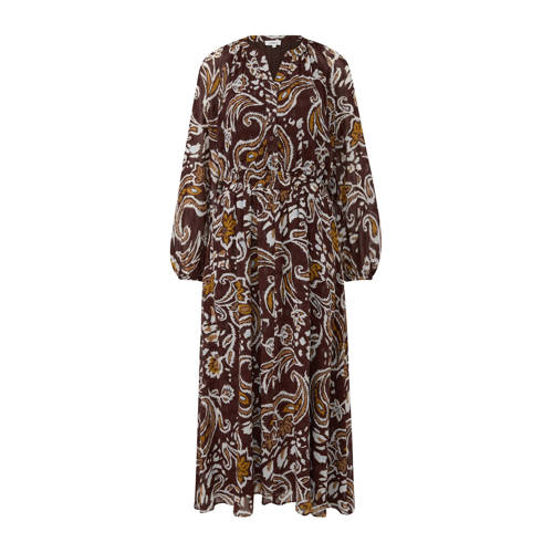 s.Oliver bohemian jurk met paisley print donkerbruin afbeelding