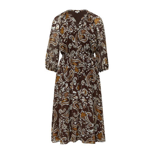 s.Oliver Curve bohemian jurk met paisley print donkerbruin afbeelding