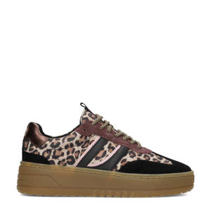 Anemone suède sneakers zwart/beige/roze