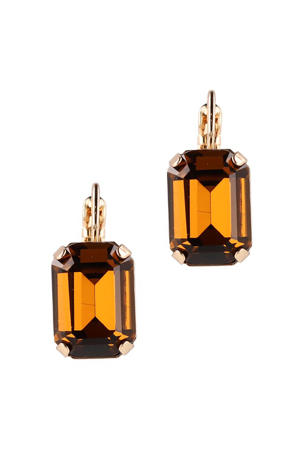 gold plated oorbellen met Swarovski kristallen Vogue Topaz