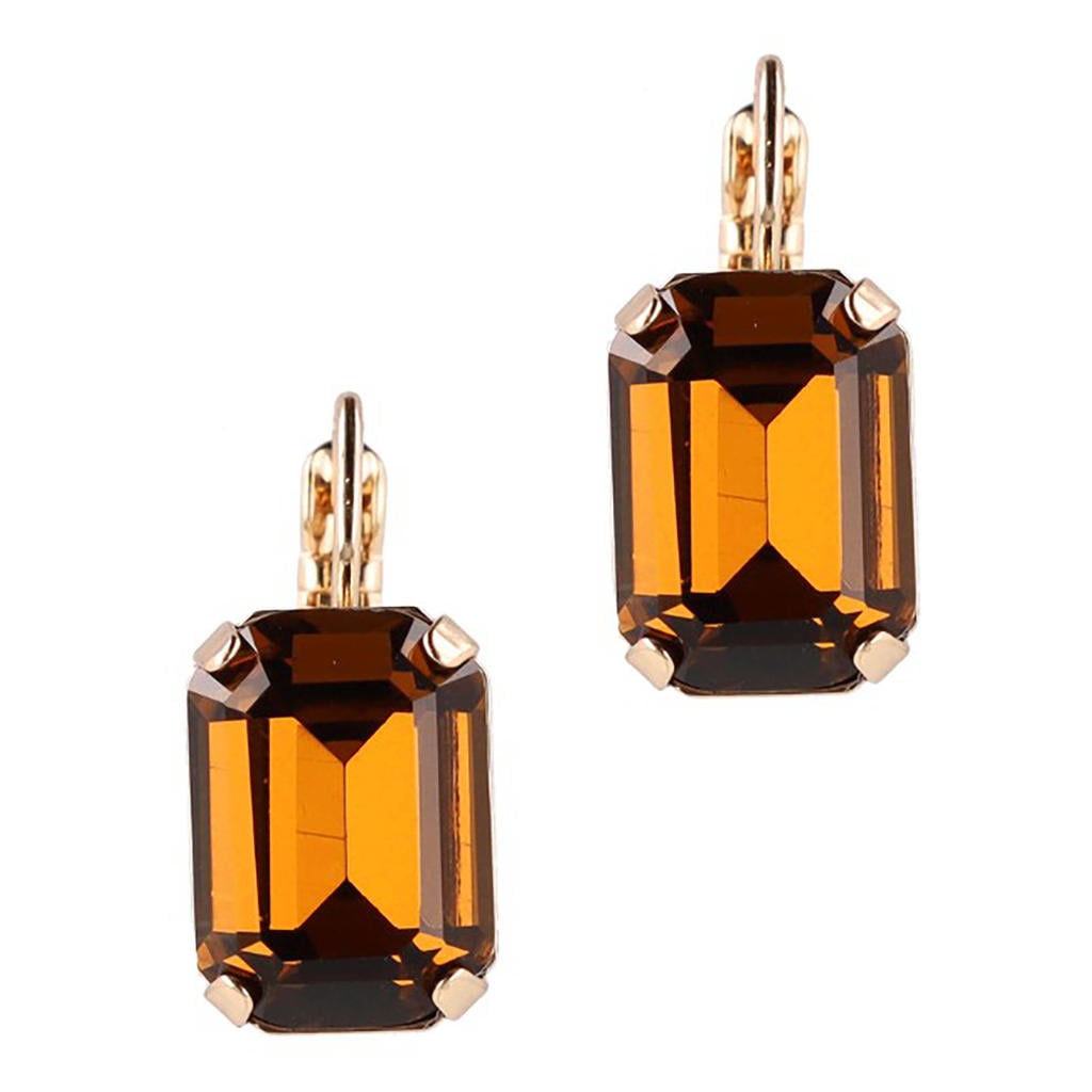 Otazu gold plated oorbellen met Swarovski kristallen Vogue Topaz