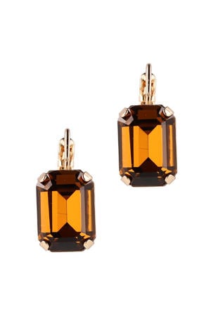 gold plated oorbellen met Swarovski kristallen Vogue Topaz