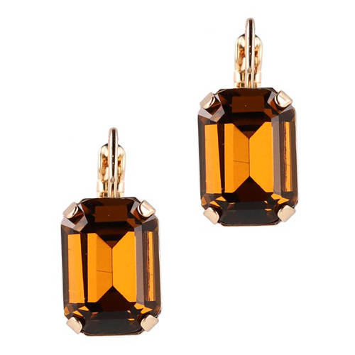 Otazu gold plated oorbellen met Swarovski kristallen Vogue Topaz afbeelding