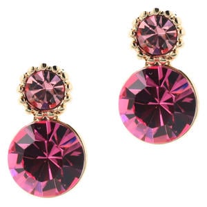 gold plated oorbellen met Swarovski kristallen Ophelia Light Rose