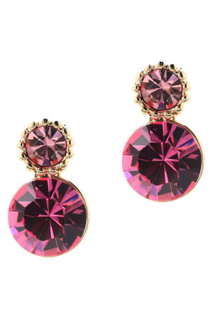 gold plated oorbellen met Swarovski kristallen Ophelia Light Rose