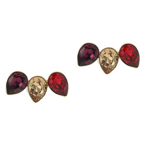 Otazu gold plated oorbellen met Swarovski kristallen Triple Leaf Amethyst afbeelding