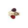 Otazu gold plated ring met Swarovski kristallen Triple Leaf Amethyst