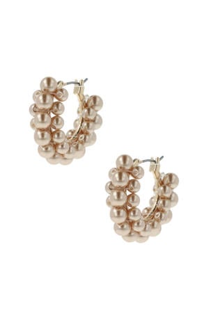 gold plated oorbellen Estate Mini Pearl