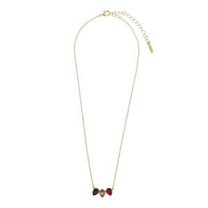 gold plated ketting met Swarovski kristallen Triple Leaf Amethyst