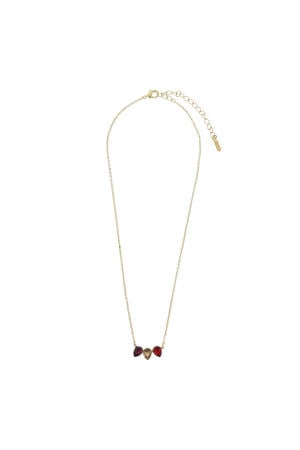 gold plated ketting met Swarovski kristallen Triple Leaf Amethyst