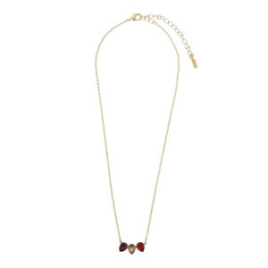 gold plated ketting met Swarovski kristallen Triple Leaf Amethyst