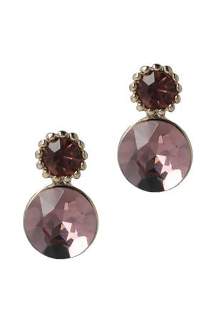 gold plated oorbellen met Swarovski kristallen Ophelia Blush