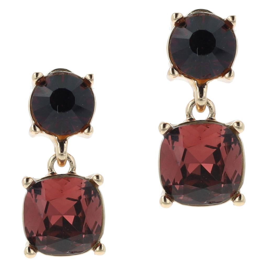 Otazu gold plated oorbellen met Swarovski kristallen Crystal Sunrise Deep Red