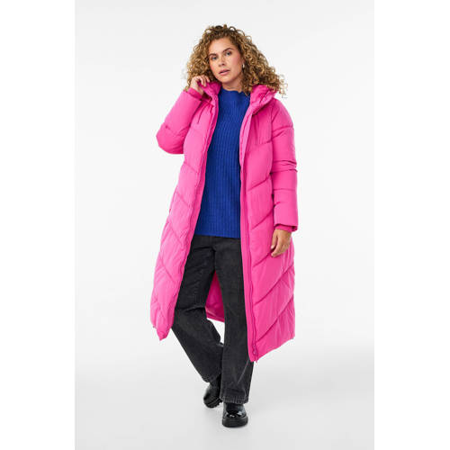 Zizzi gewatteerde jas roze afbeelding
