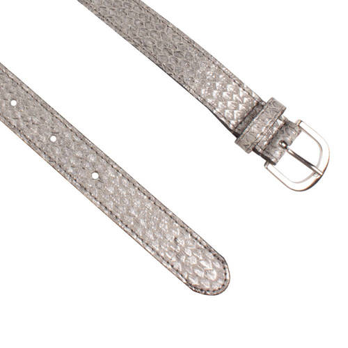 Legend leren riem met slangenprint zilverkleurig afbeelding