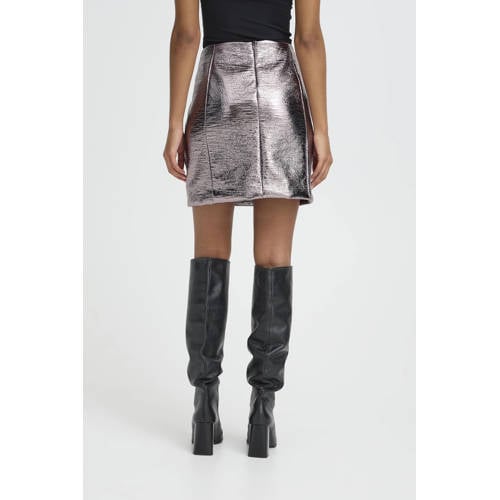 ICHI imitatieleren rok zilver afbeelding