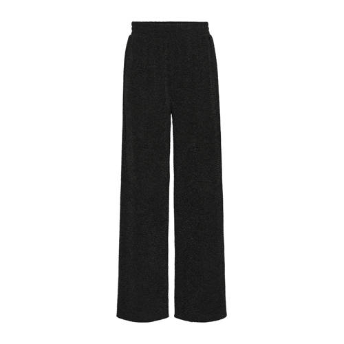 ICHI regular waist broek zwart met glitter afbeelding