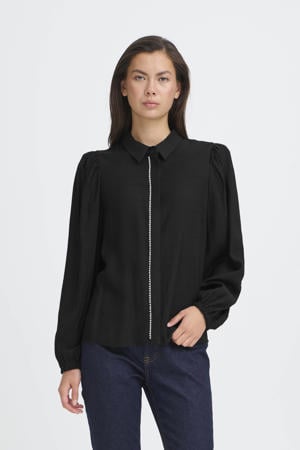 blouse zwart met parels