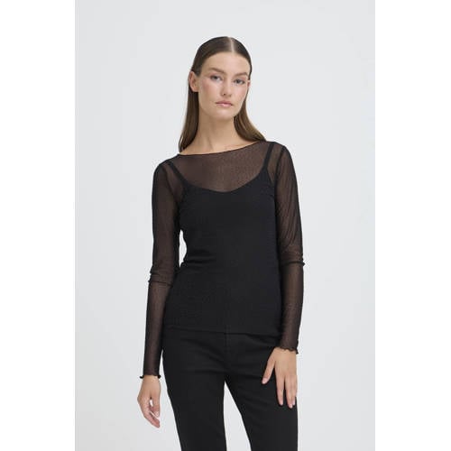 ICHI mesh top zwart afbeelding