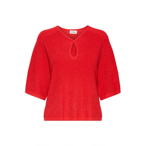 ICHI top rood rib gebreid afbeelding