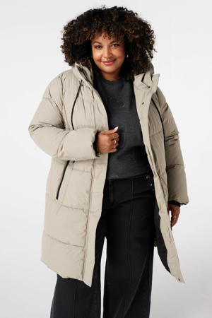 gewatteerde jas beige