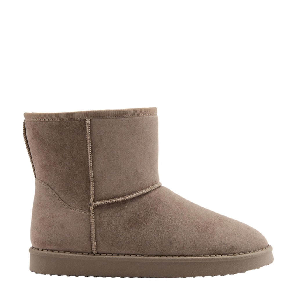 Taupe dames Graceland gevoerde enkelboots van suèdelook