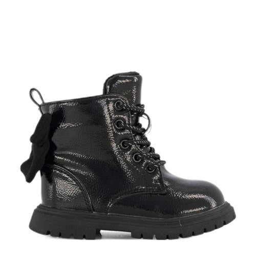 Graceland lakleren enkelboots met profielzool zwart