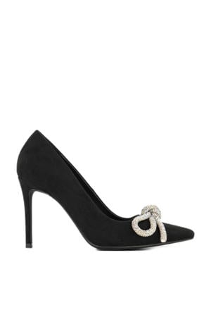 pumps met strass strikje zwart