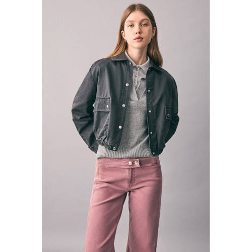 MANGO TEEN low waist wide leg jeans roze afbeelding