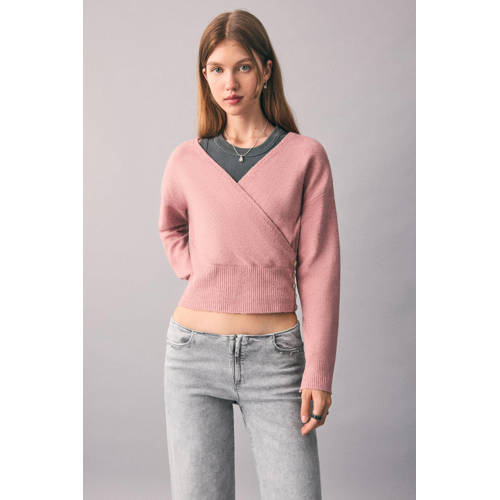 MANGO TEEN low waist wide leg jeans grey denim afbeelding