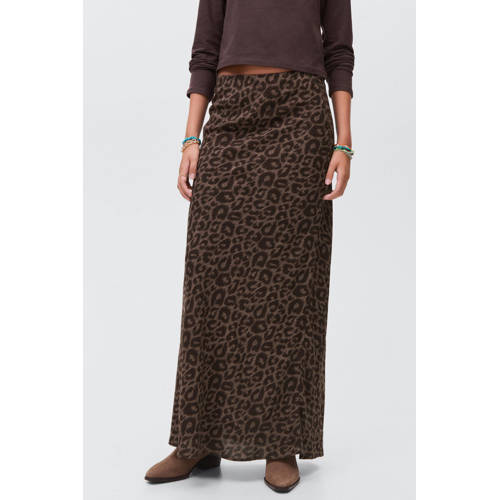 MANGO TEEN maxi rok met panterprint bruin afbeelding