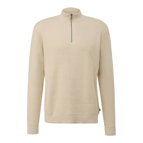 QS trui rib gebreid beige afbeelding