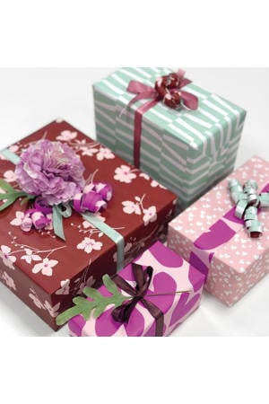 x Wehkamp cadeaupapier - Minty Blossom (set van 3)