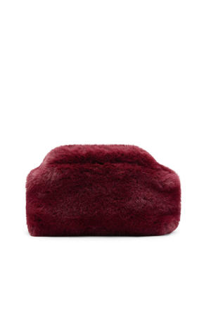 clutch van imitatiebont donkerrood
