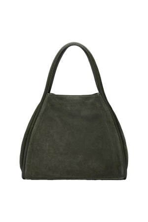 suede shopper groen