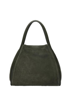 suede shopper groen